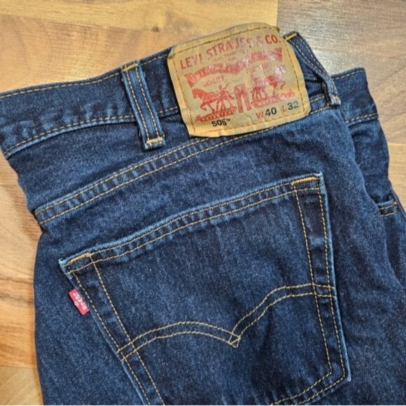Levi's 505 Regular Fit Jeans Men's 40x32 Dark Wash Straight Leg Denim USA - Picture 2 of 11
